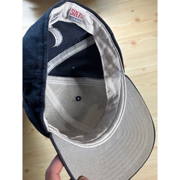 Vintage Titleist Footjoy Script New Era Wool Fitted Hat Cap Size 7 1/2 USA Blue - Picture 7 of 8